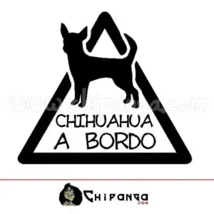 Pegatina Chihuahua a bordo personalizable con nombre