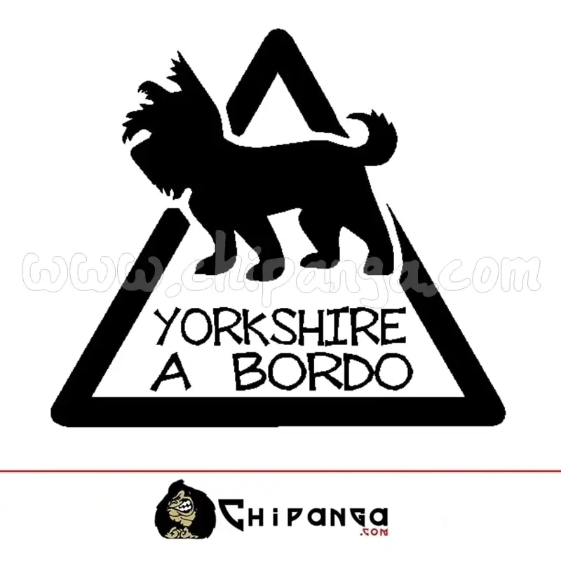 Pegatina Yorkshire a bordo personalizable con nombre