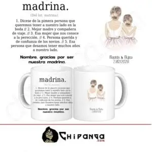 Taza Detalle para Madrina Regalo Boda Personalizado