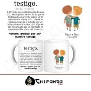 Taza Detalle para Testigo (Hombre) Regalo Boda Personalizado