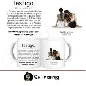 Taza Detalle para Testigo (Mujer) Regalo Boda Personalizado