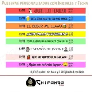 Pulsera "Frases Divertidas" Personalizada con Iniciales y Fecha