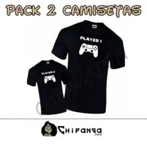 Pack 2 Camisetas Player 1 Player 2 (Padre / Madre e Hijo)