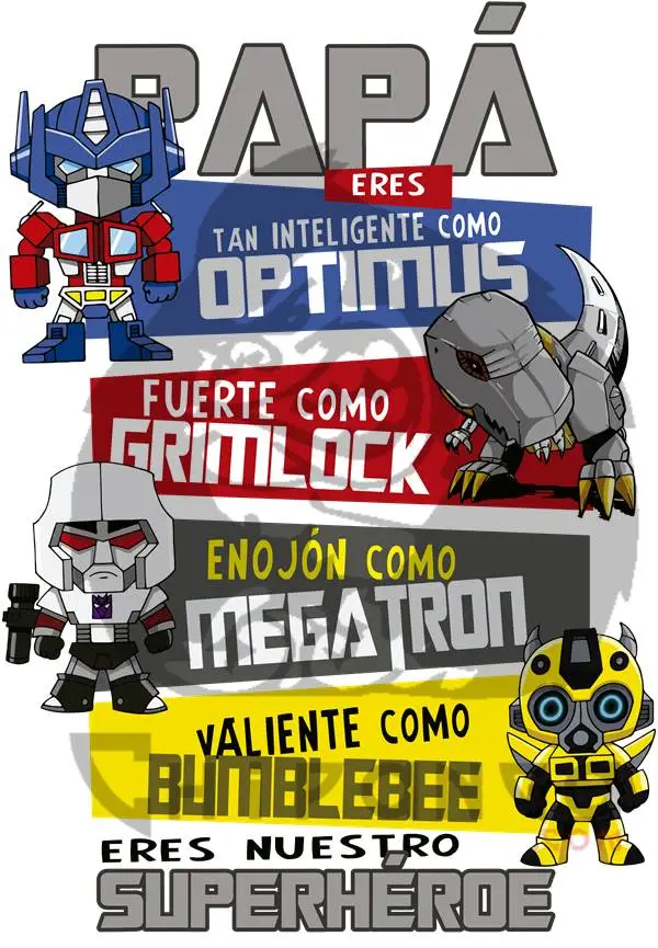 Camiseta Personalizada Papá Transformers Dia Del Padre - Imagen 2