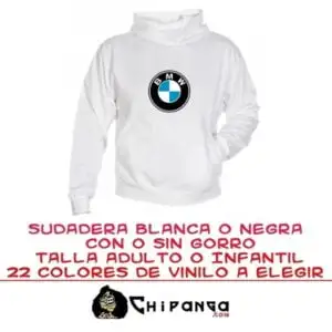 Sudadera Bmw Personalizable Con o Sin Capucha Blanca o Negra