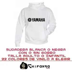 Sudadera Yamaha Personalizable Con o Sin Capucha Blanca o Negra