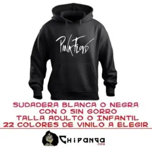Sudadera Pink Floyd Logo Personalizable Con o Sin Capucha Blanca o Negra