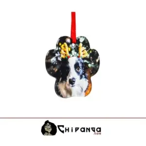 Bola de Navidad Personalizada con Foto Acrílico Forma Huella Mascota