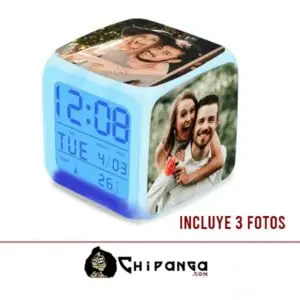Reloj Despertador Personalizado con 3 Fotos