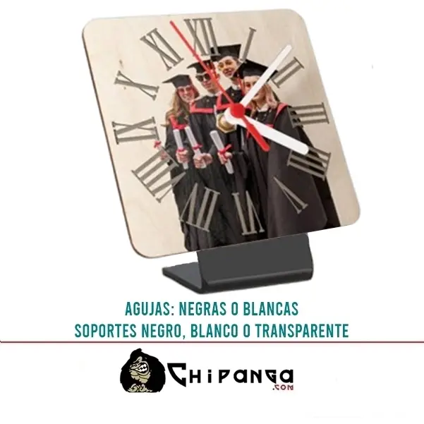 Reloj Sobremesa Cuadrado Personalizado con Foto 13 CM