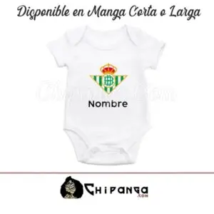 Body Bebé Personalizado con Nombre y Escudo Real Betis