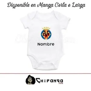 Body Bebé Personalizado con Nombre y Escudo Villareal CF
