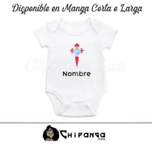 Body Bebé Personalizado con Nombre y Escudo Celta de Vigo